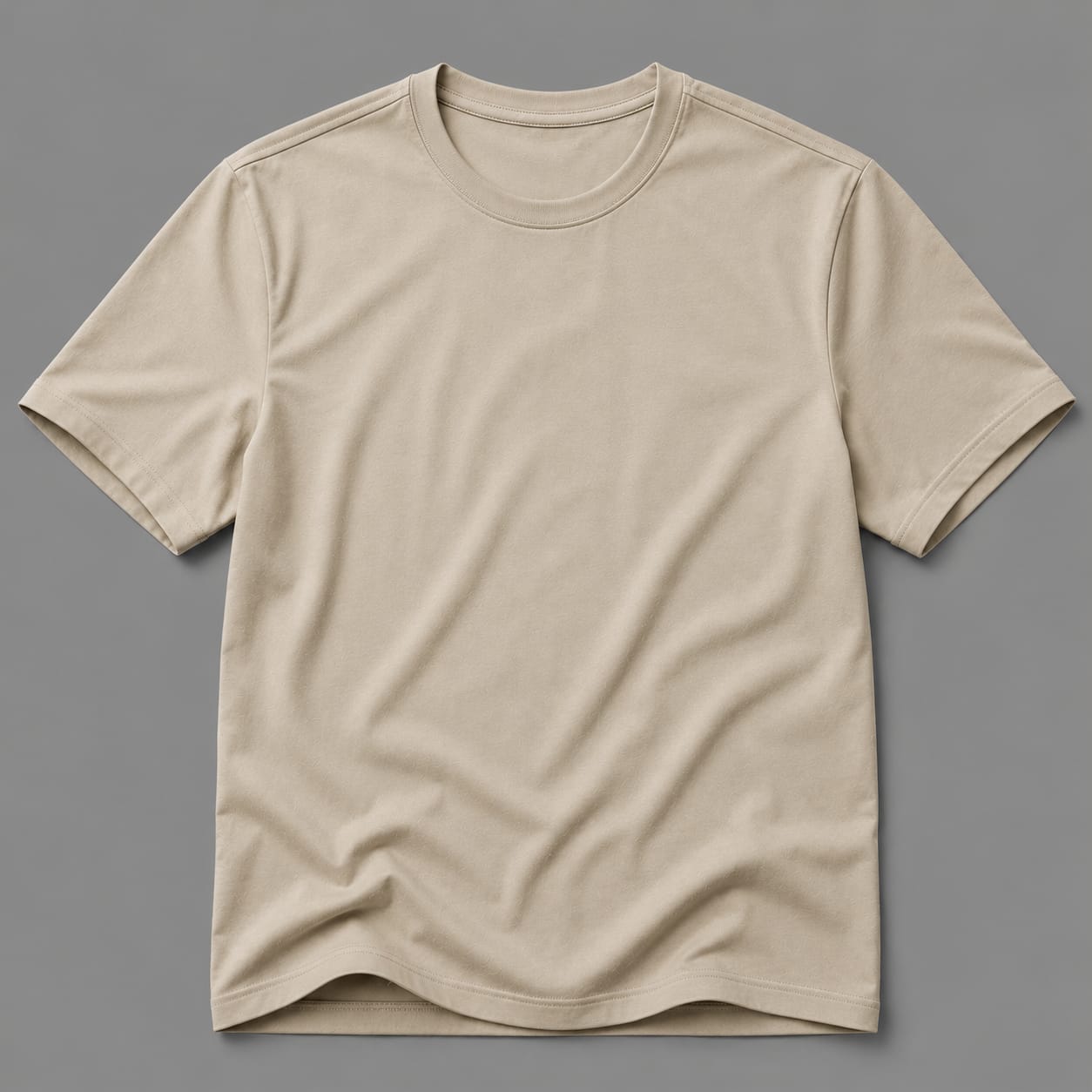 Half sleeves beige colored T shirt