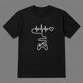 Black colored half sleeves gaming T-shirt