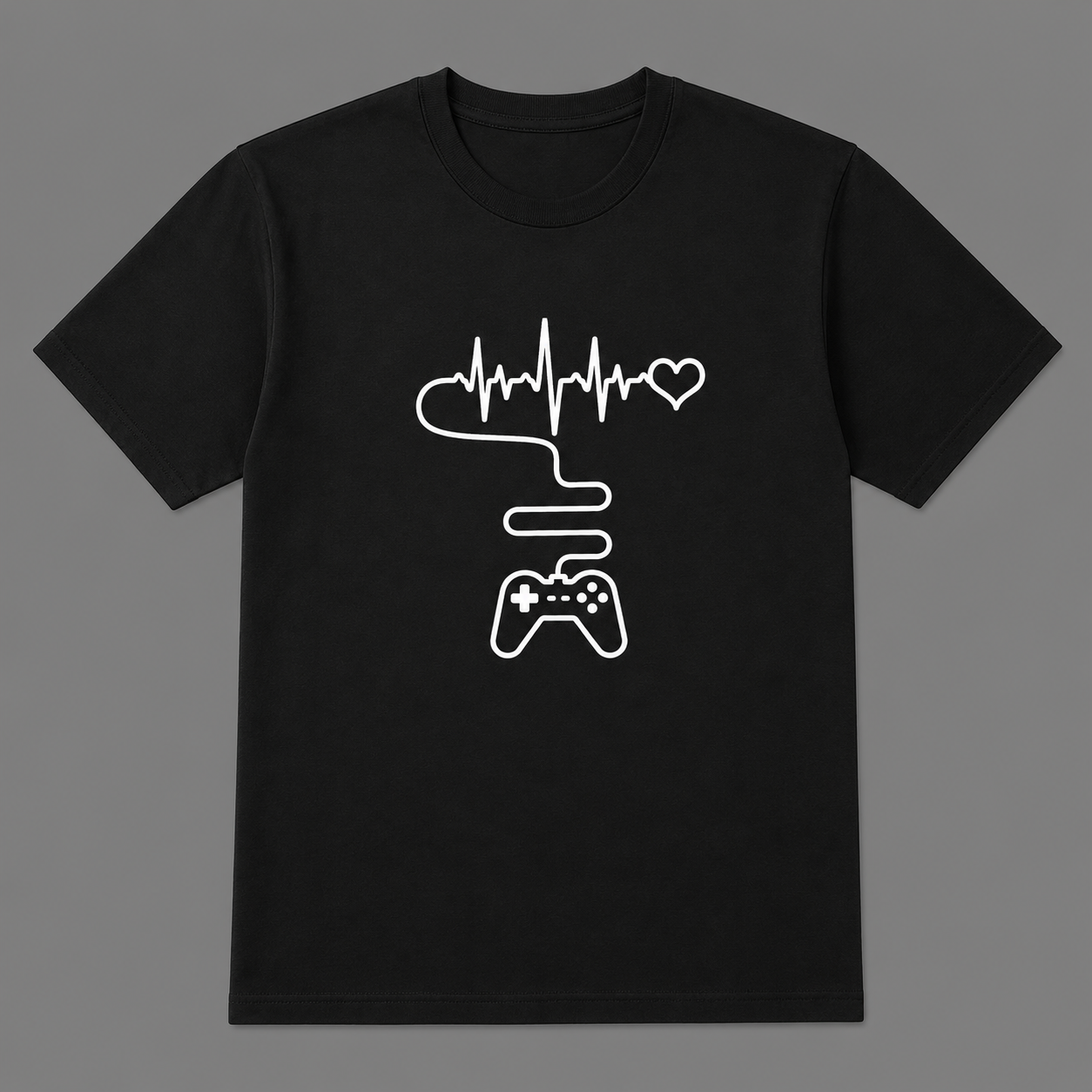 Black colored half sleeves gaming T-shirt