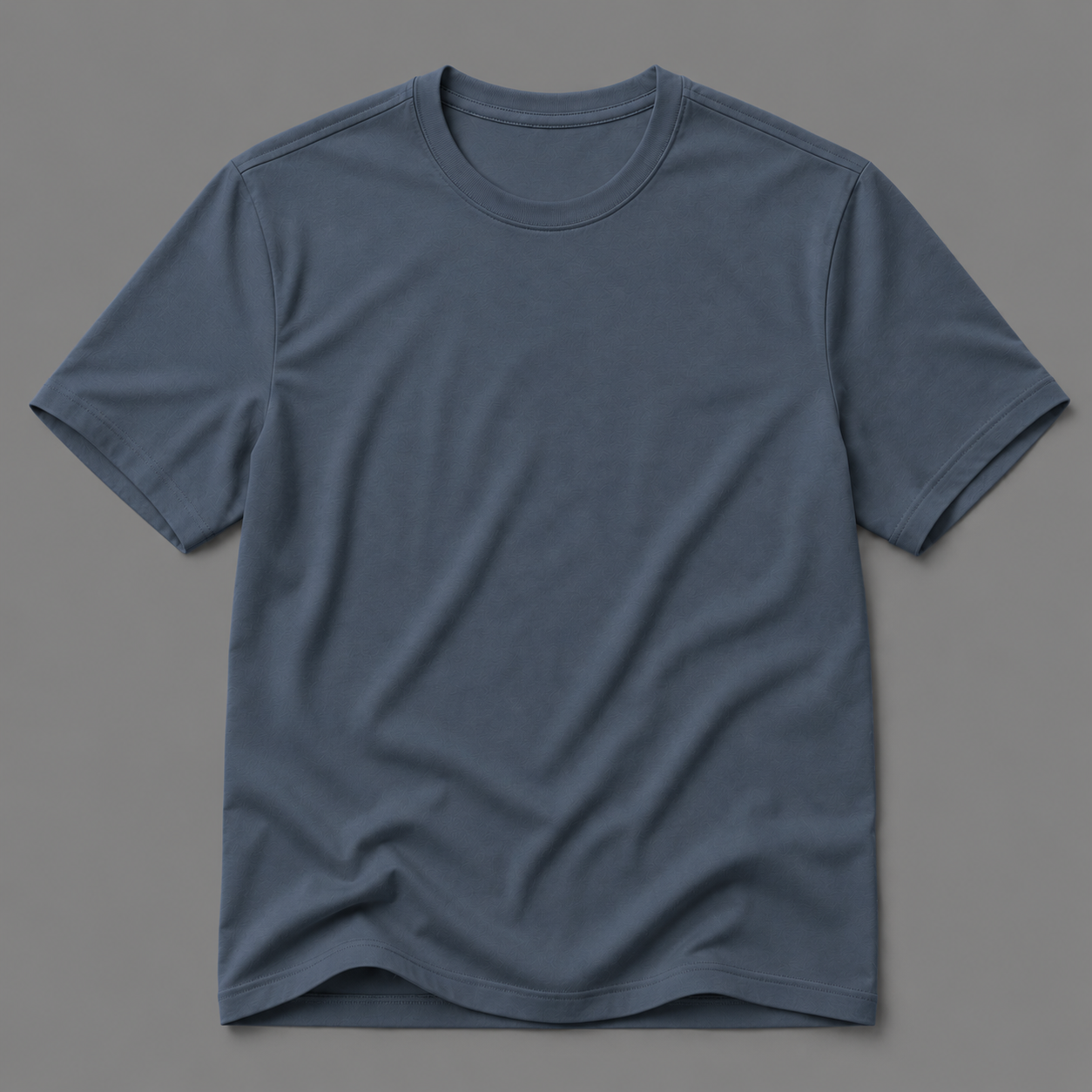 Half sleeves plain muted blue-grey coloured T-shirt