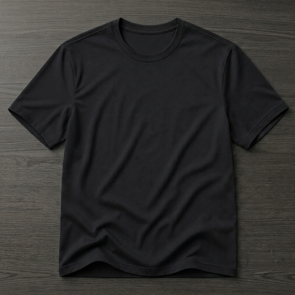 Half sleeves black colored T shirt