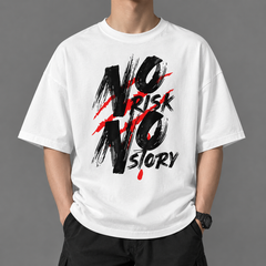Printed drop-shoulder half sleeves T-shirt