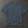 Half sleeves plain muted blue-grey coloured T-shirt