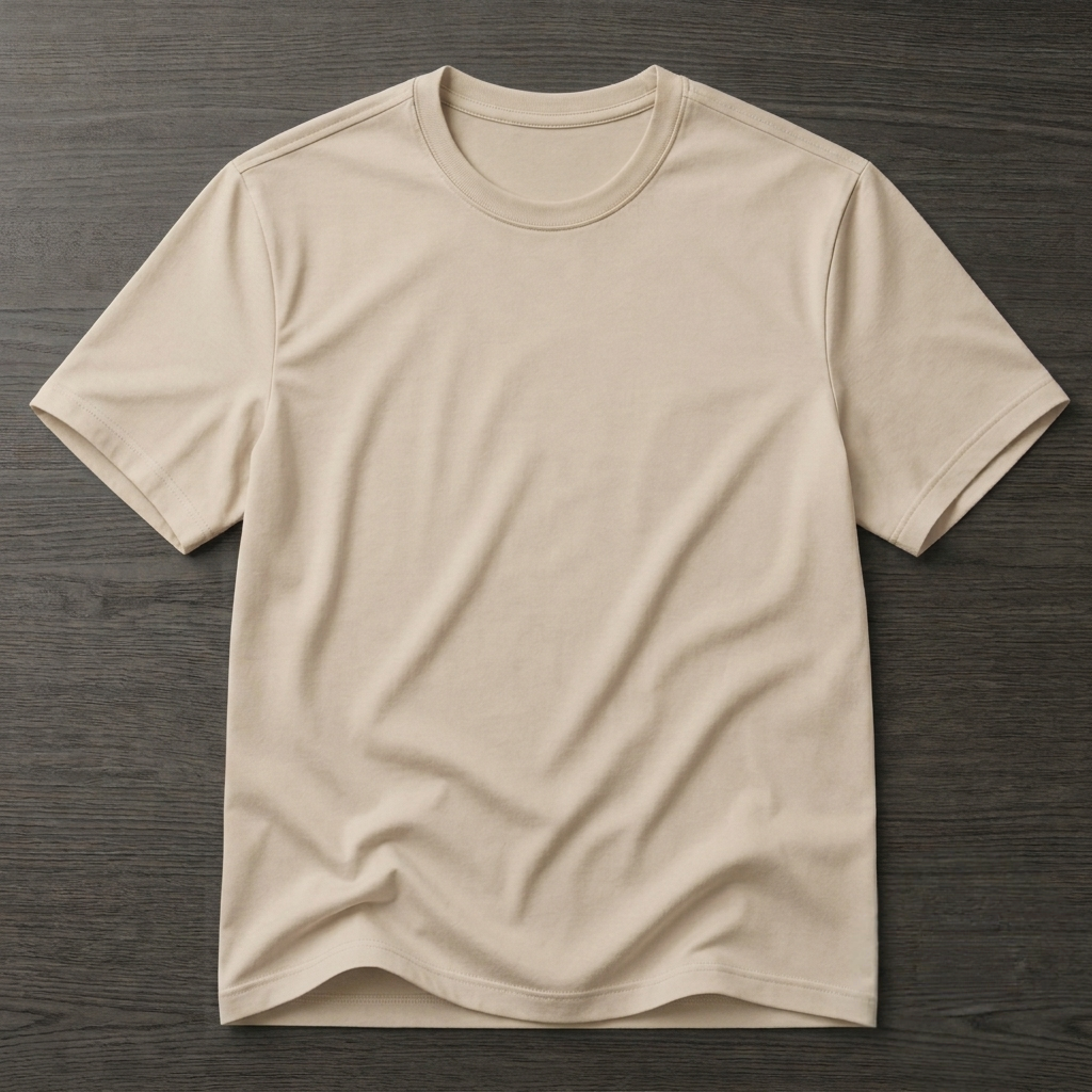 Half sleeves beige colored T shirt