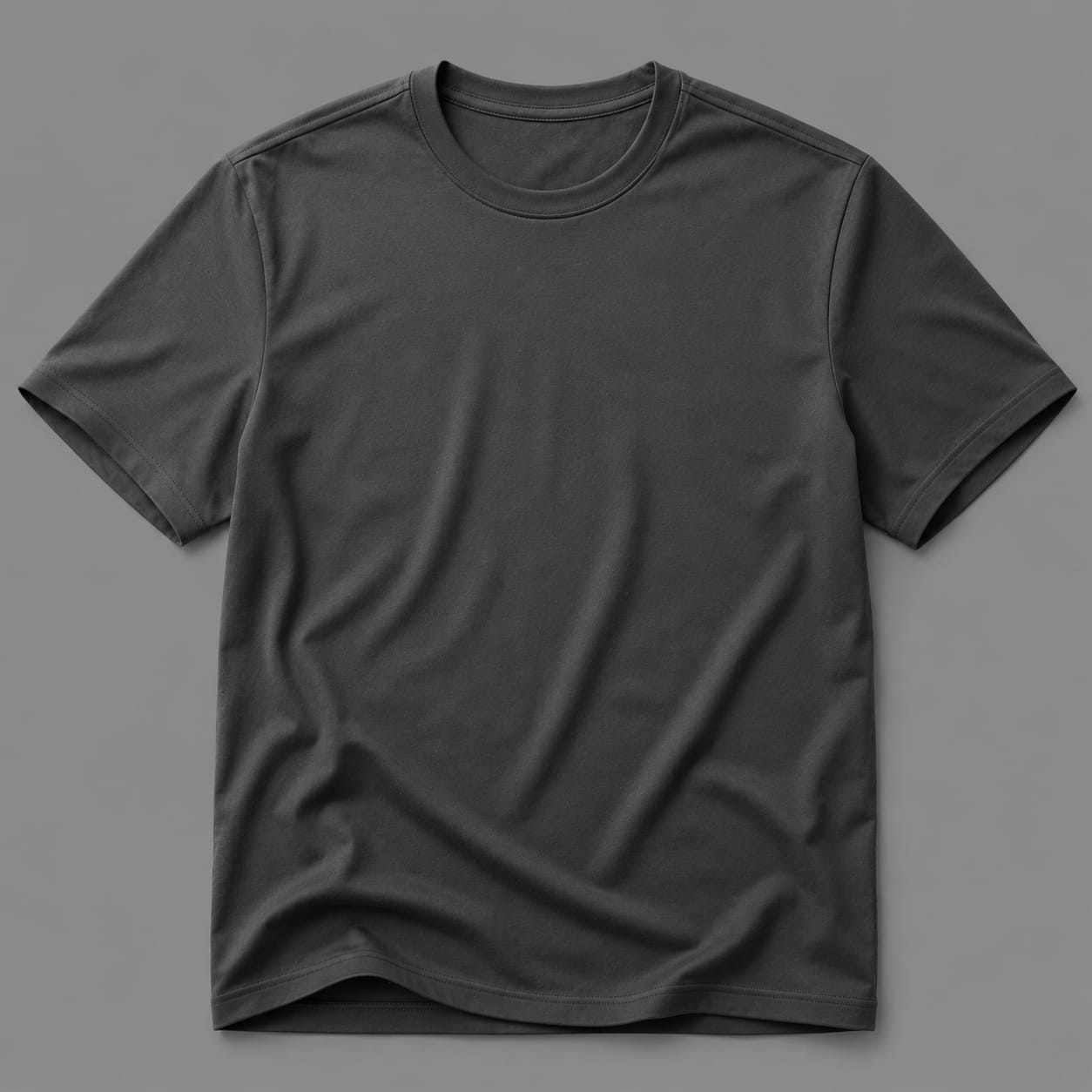 Half sleeves plain grey colour T-shirt